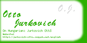 otto jurkovich business card